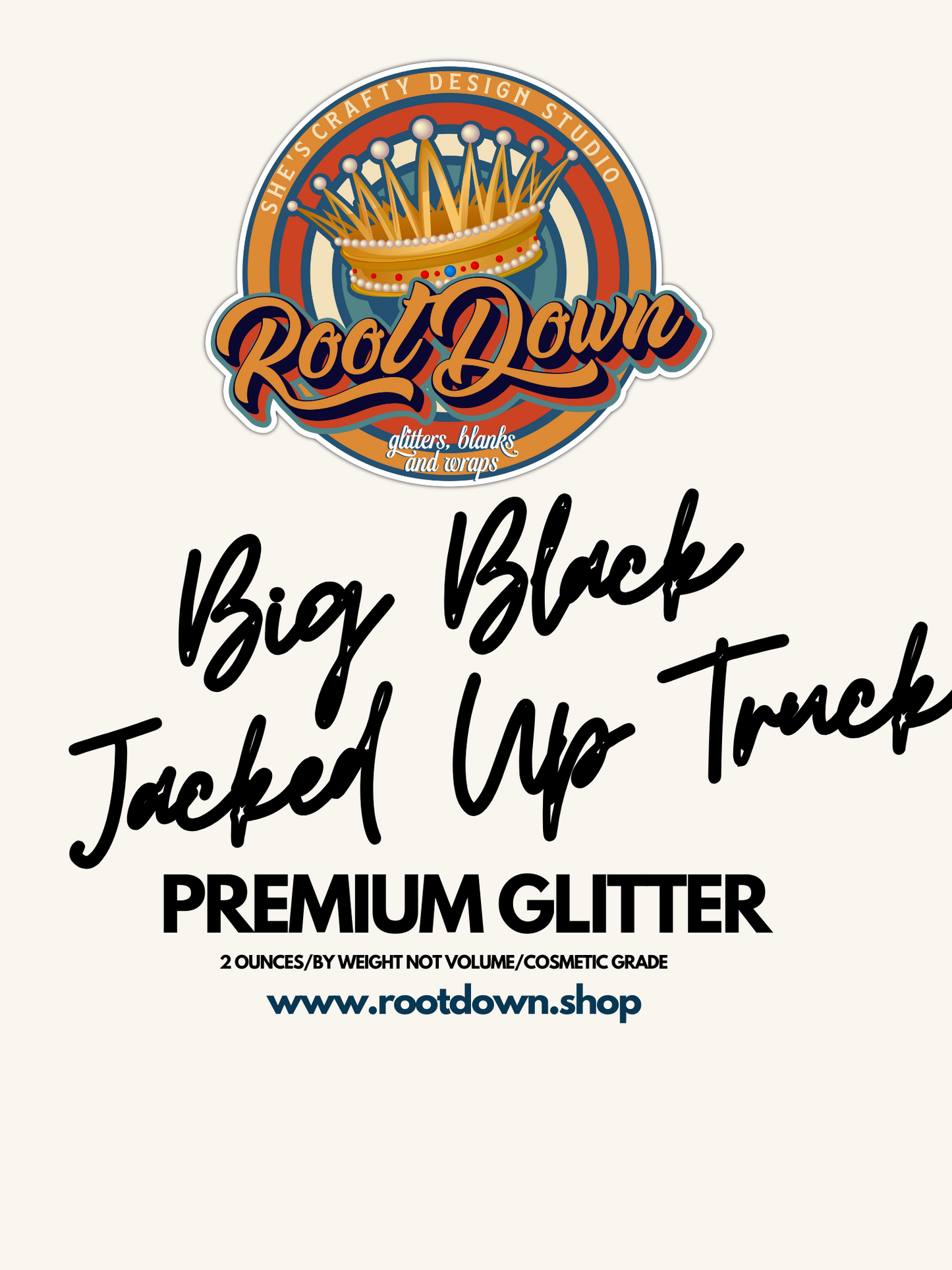 BIG BLACK JACKED UP TRUCK - Premium Glitter