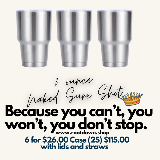 3 Ounce Sure Shot Stainless Steel Tumbler Glasses